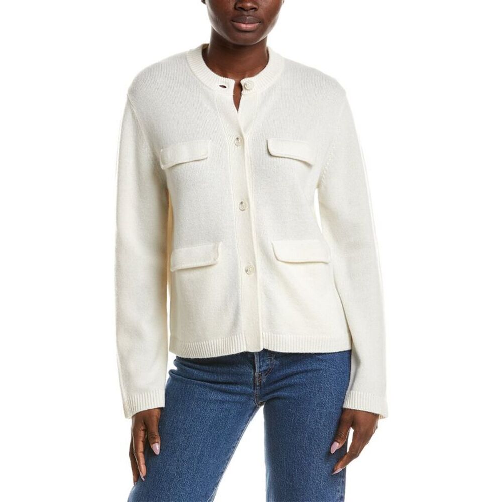 Naadam Womens  Premium 100% Cashmere Sweater Jacket, White